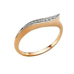 Кольцо из красного золота с фианитами