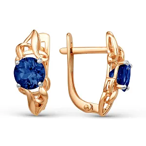 Серьги из красного золота с корундами