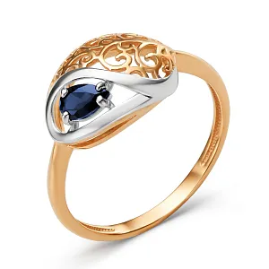 Кольцо из красного золота с корундом