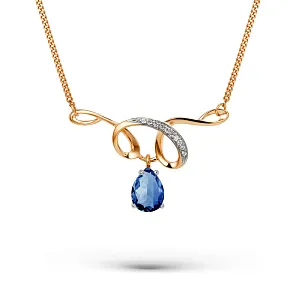 Колье из красного золота с корундом