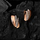 Серьги из красного золота с фианитами