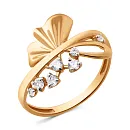 Кольцо из красного золота с фианитами