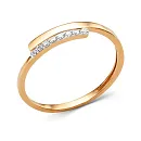 Кольцо из красного золота с фианитами