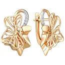 Серьги из красного золота с фианитами