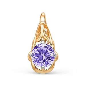 Подвеска из красного золота с аметистом