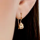 Серьги детские из красного золота с фианитами