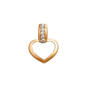 Подвеска из красного золота с фианитами