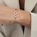 Браслет из красного золота с фианитами