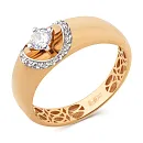 Кольцо из красного золота с фианитами