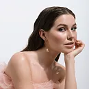 Серьги из красного золота с фианитами