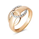 Кольцо из красного золота с фианитами