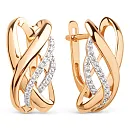 Серьги из красного золота с фианитами