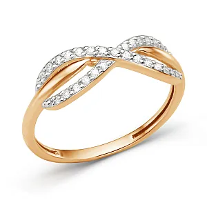 Кольцо из красного золота с фианитами