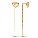 Серьги продевки из красного золота