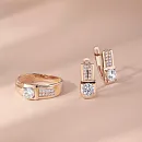 Серьги из красного золота с фианитами