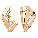 Серьги из красного золота с фианитами