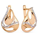 Серьги из красного золота с фианитами