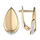 Серьги из красного золота с фианитами