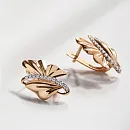 Серьги из красного золота с фианитами