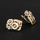 Серьги из красного золота с фианитами