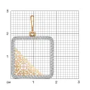 Подвеска из красного золота с фианитами