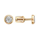 Серьги пусеты из красного золота с бриллиантами