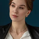 Серьги из красного золота с фианитами