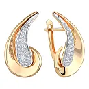 Серьги из красного золота с фианитами