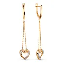 Серьги из красного золота с фианитами