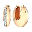 Серьги из красного золота с фианитами