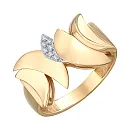 Кольцо из красного золота с фианитами