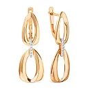 Серьги из красного золота с фианитами