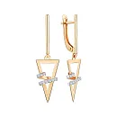 Серьги из красного золота с фианитами