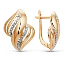 Серьги из красного золота с фианитами