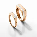 Кольцо из красного золота с фианитами