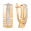 Серьги из красного золота с фианитами