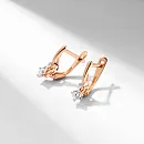 Серьги из красного золота с фианитами