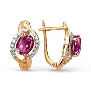 Серьги из красного золота с корундами