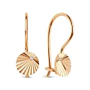 Серьги детские из красного золота с фианитами