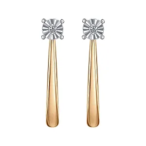 Серьги из красного золота с бриллиантами