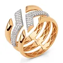 Кольцо из красного золота с фианитами