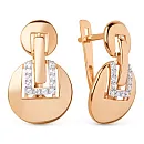 Серьги из красного золота с фианитами