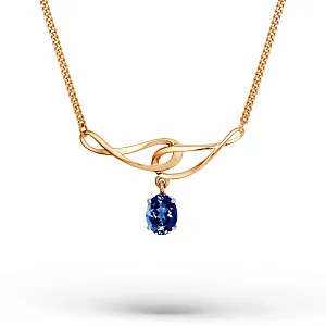 Колье из красного золота с корундом