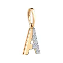 Подвеска из красного золота с фианитами