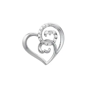 Подвеска из белого золота с фианитами