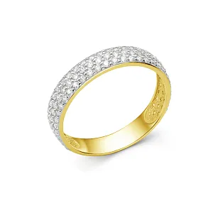 Кольцо из желтого золота с фианитами