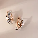 Серьги из красного золота с фианитами