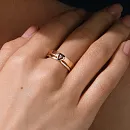 Кольцо из красного золота с фианитом