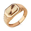 Кольцо печатка из красного золота