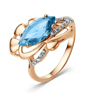 Кольцо из красного золота с swiss топазом